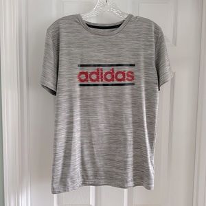 Adidas grey boys short sleeved shirt size L (14-16)